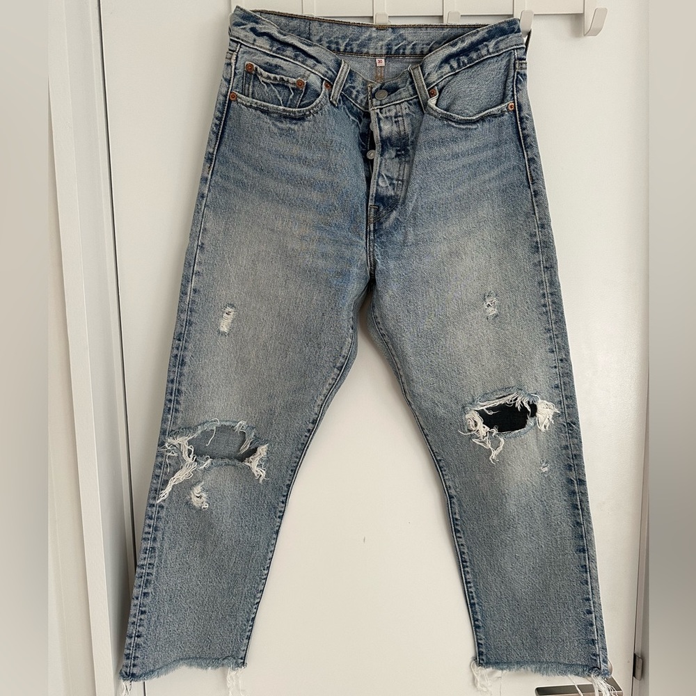 Levi’s Destructed Straight Leg Denim